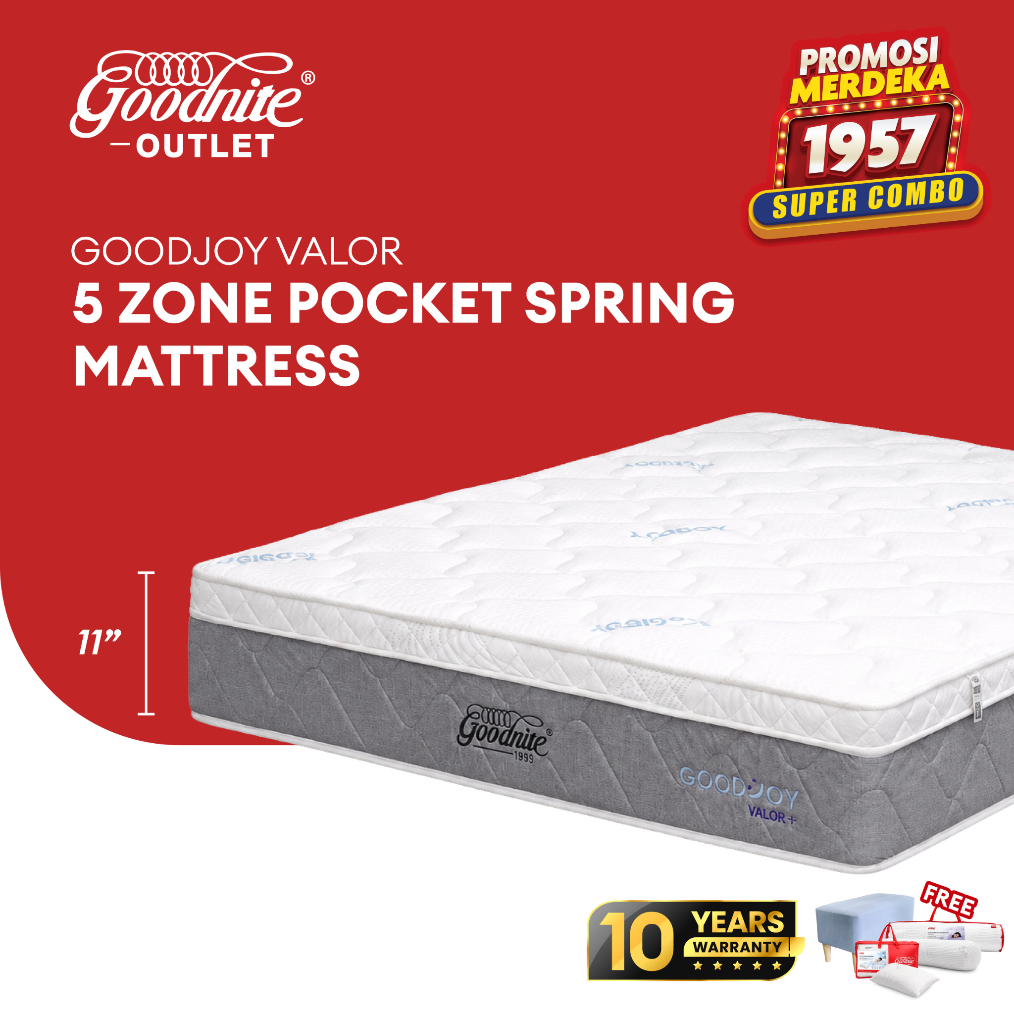 Goodnite GoodJoy Valor 5 Zone Pocket Spring Mattress (11 Inch)