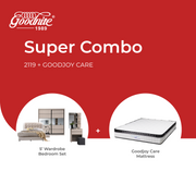 Goodnite Queen Bedroom Set, Bedframe + Wardrobe + Dresser + Side Table (2119) + GoodJoy Care Mattress