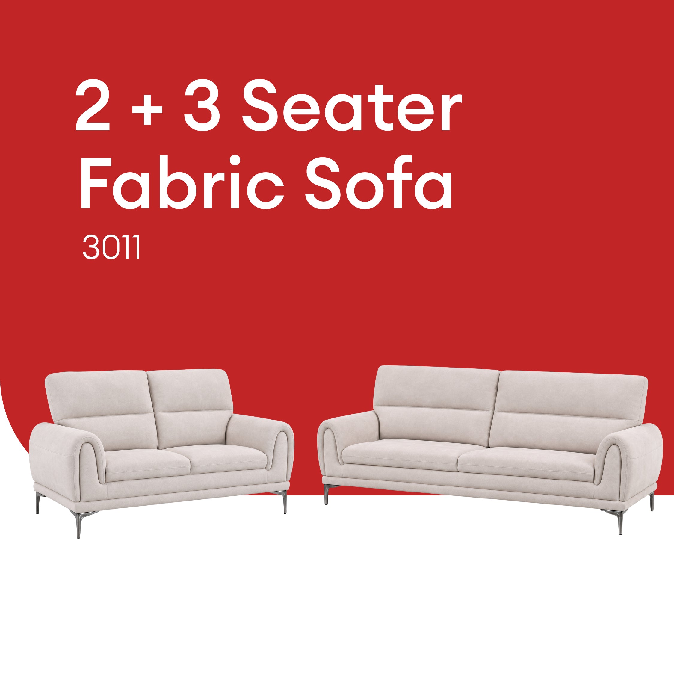 Goodnite Fabric Sofa (3011), 1 Seater/ 2 Seater/ 3 Seater/ 2+3 Seater, 5 Years Warranty