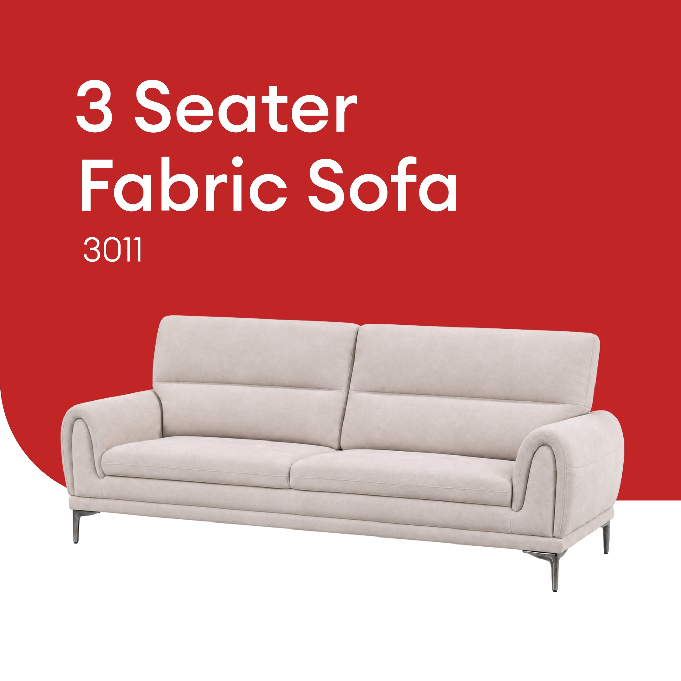 Goodnite Fabric Sofa (3011), 1 Seater/ 2 Seater/ 3 Seater/ 2+3 Seater, 5 Years Warranty