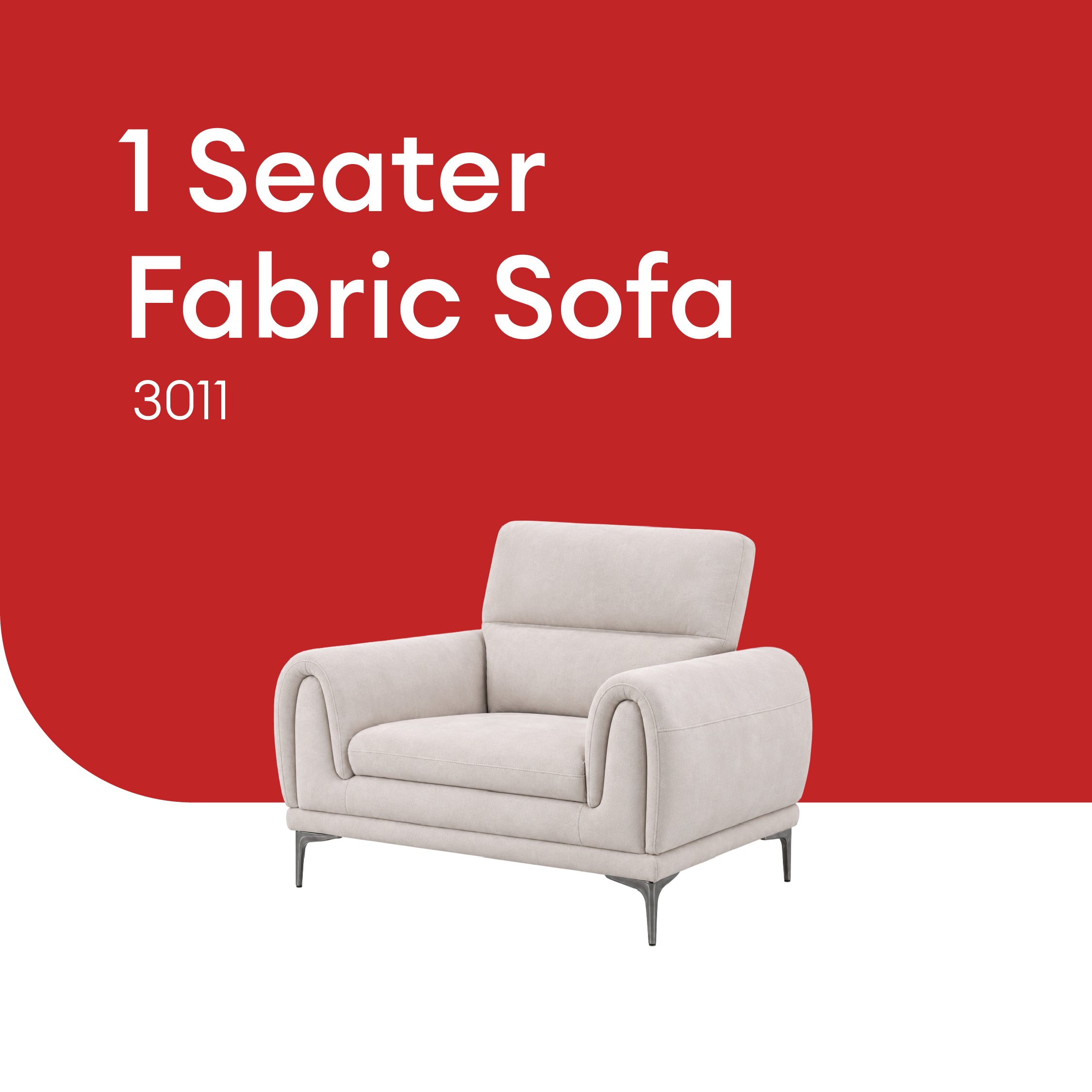 Goodnite Fabric Sofa (3011), 1 Seater/ 2 Seater/ 3 Seater/ 2+3 Seater, 5 Years Warranty
