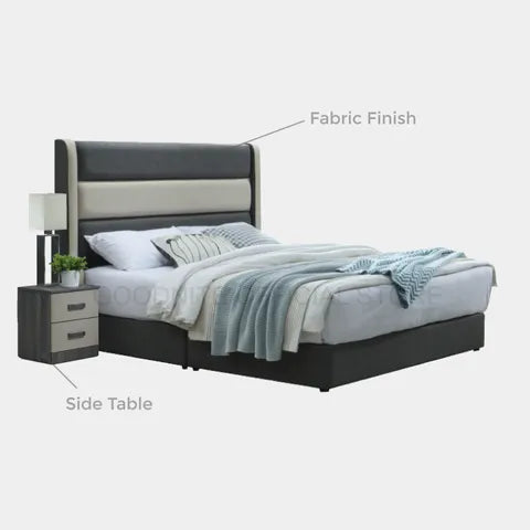 Goodnite Queen/ King Bedroom Set, Bedframe + Wardrobe + Dresser + Side Table (HR2314)