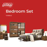 Goodnite Queen/ King Bedroom Set, Bedframe + Wardrobe + Dresser + Side Table (YM8843)