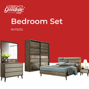 Goodnite Queen/ King Bedroom Set, Bedframe + Wardrobe + Dresser + Side Table (BAT6252)