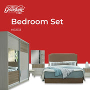 Goodnite Queen/ King Bedroom Set (HR2313), Bedframe + Wardrobe + Dresser + Side Table
