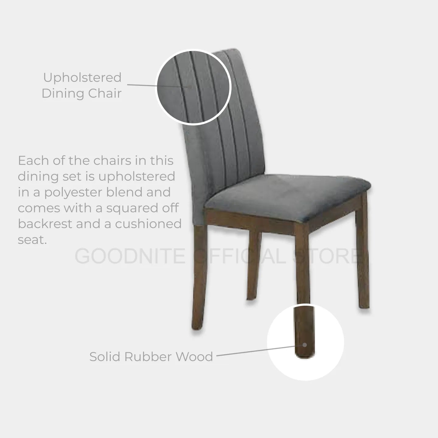 Goodnite (1+8) Solid Rubber Wood Dining Set