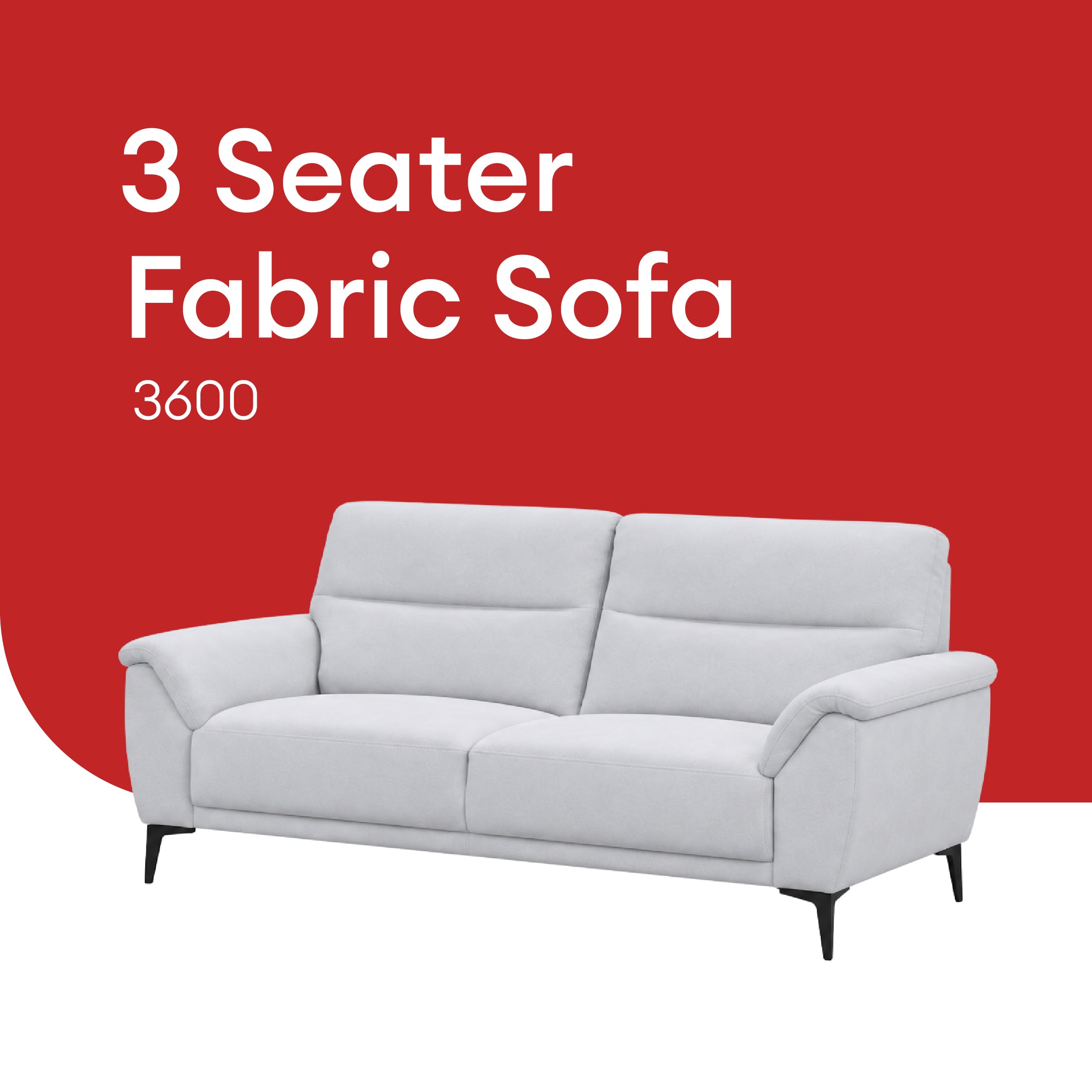 Goodnite Fabric Sofa (3600), 1 Seater/ 2 Seater/ 3 Seater/ 2+3 Seater, 5 Years Warranty