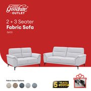 Goodnite Fabric Sofa (3600), 1 Seater/ 2 Seater/ 3 Seater/ 2+3 Seater, 5 Years Warranty