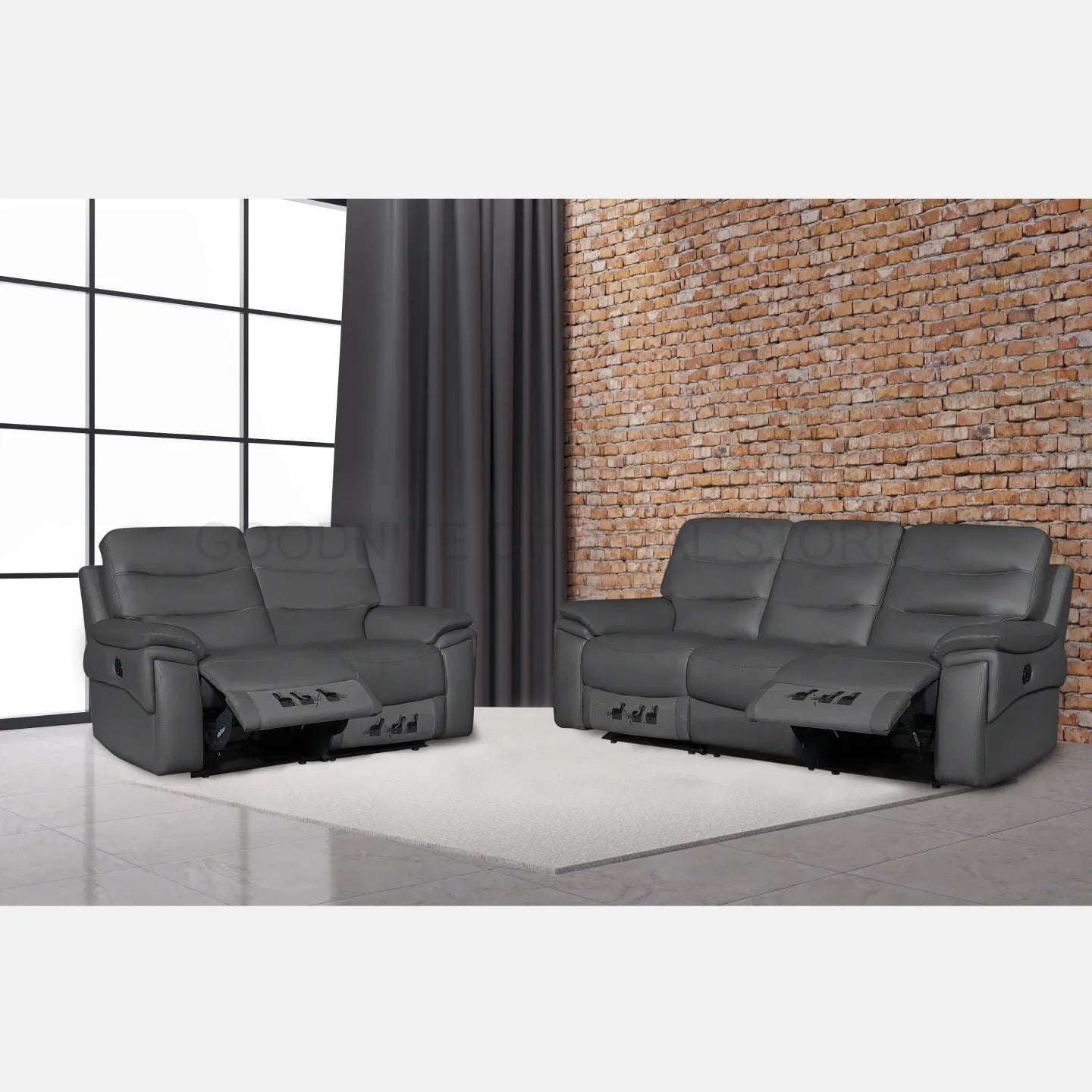Goodnite Leather Sofa (6087), 1 Seater Recliner/ 2 Seater Recliner with Theater/ 3 Seater Recliner/ 2 Seater Recliner with Theater+3 Recliner, 10 Years Warranty