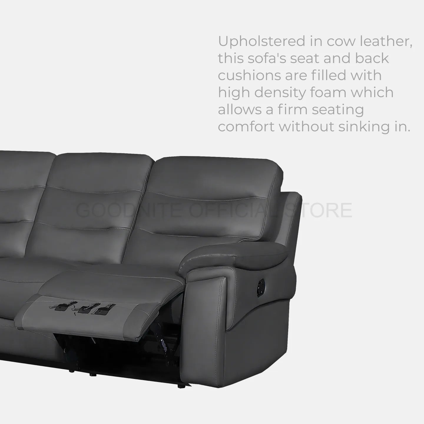 Goodnite Leather Sofa (6087), 1 Seater Recliner/ 2 Seater Recliner with Theater/ 3 Seater Recliner/ 2 Seater Recliner with Theater+3 Recliner, 10 Years Warranty