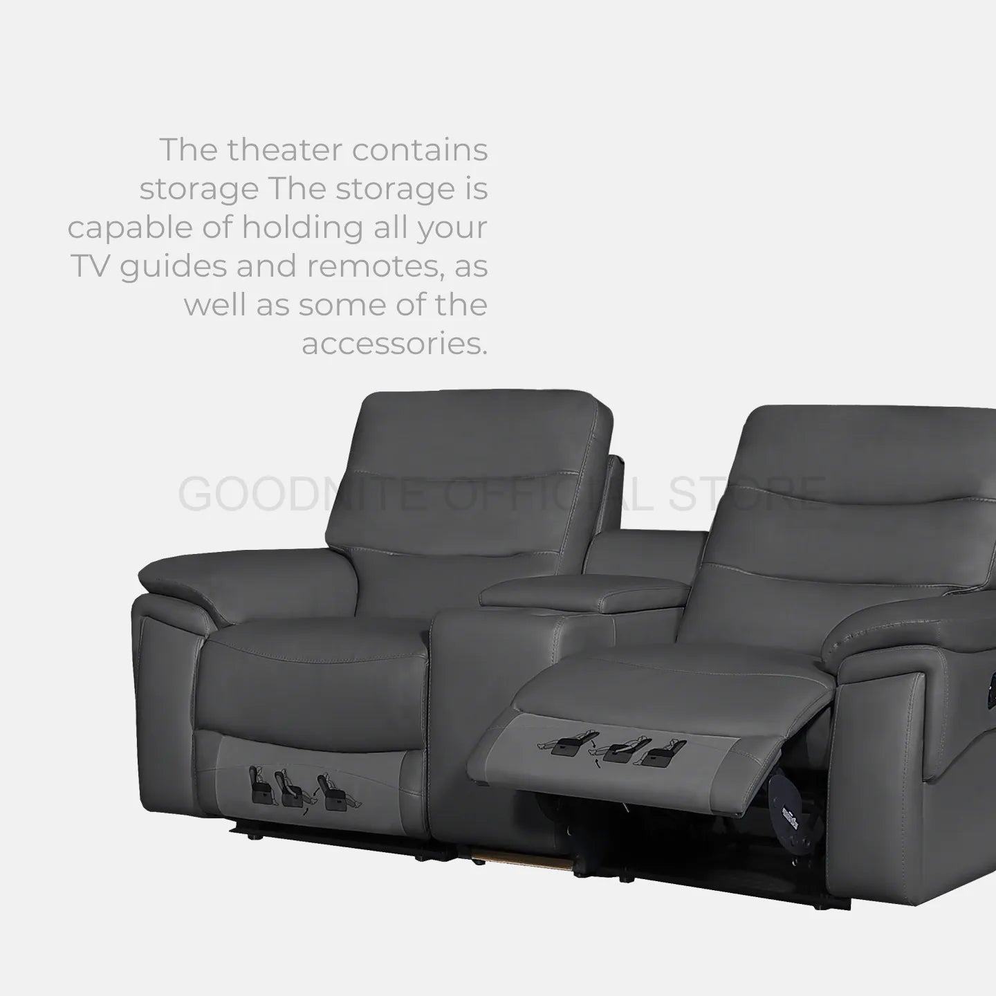 Goodnite Leather Sofa (6087), 1 Seater Recliner/ 2 Seater Recliner with Theater/ 3 Seater Recliner/ 2 Seater Recliner with Theater+3 Recliner, 10 Years Warranty