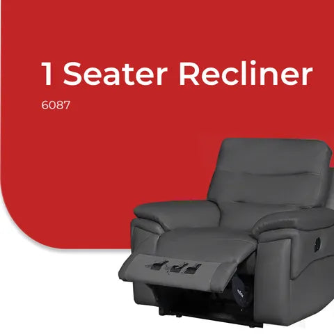 Goodnite Leather Sofa (6087), 1 Seater Recliner/ 2 Seater Recliner with Theater/ 3 Seater Recliner/ 2 Seater Recliner with Theater+3 Recliner, 10 Years Warranty