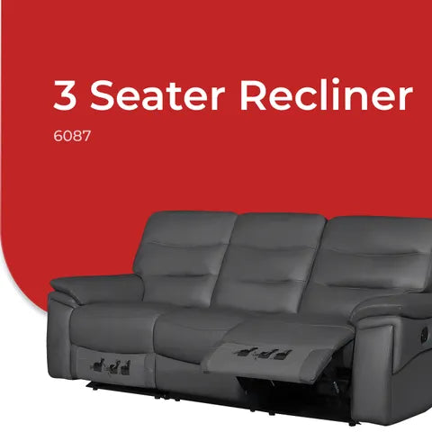 Goodnite Leather Sofa (6087), 1 Seater Recliner/ 2 Seater Recliner with Theater/ 3 Seater Recliner/ 2 Seater Recliner with Theater+3 Recliner, 10 Years Warranty