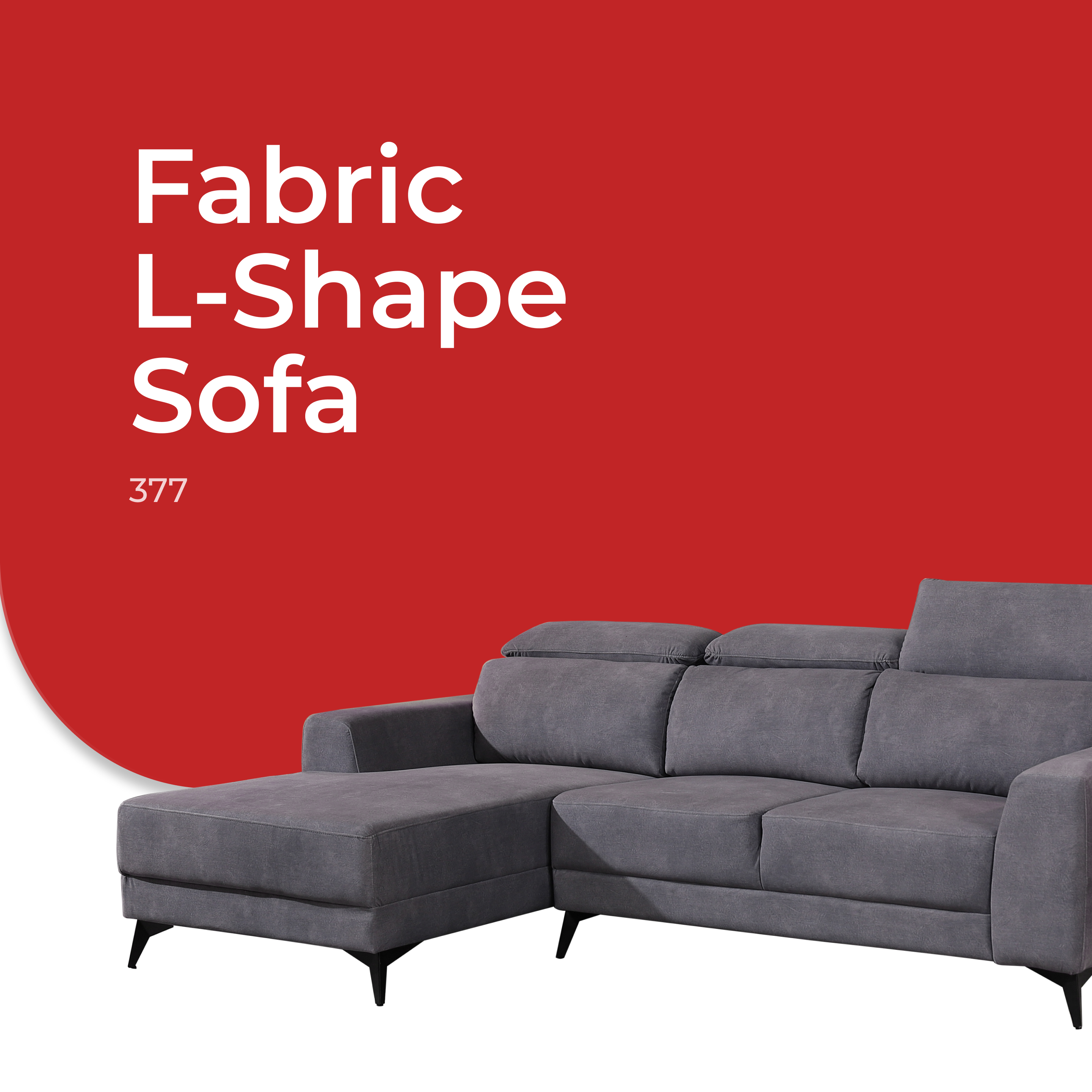 Goodnite Fabric L-Shape Sofa (377), 3 Years Warranty