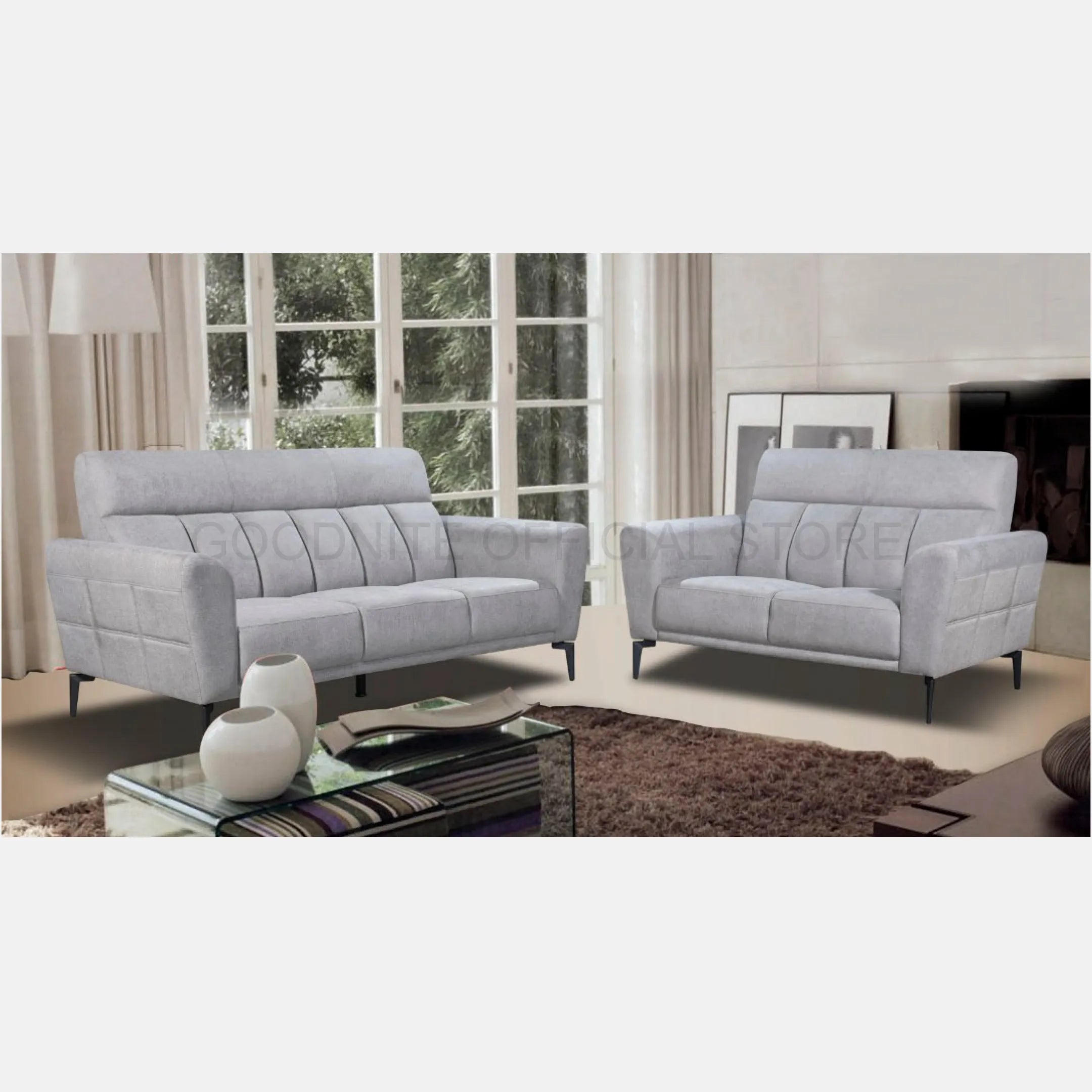Goodnite Modern Fabric Sofa (937), 1 Seater/ 2 Seater/ 3 Seater/ 2+3 Seater, 5 Years Warranty