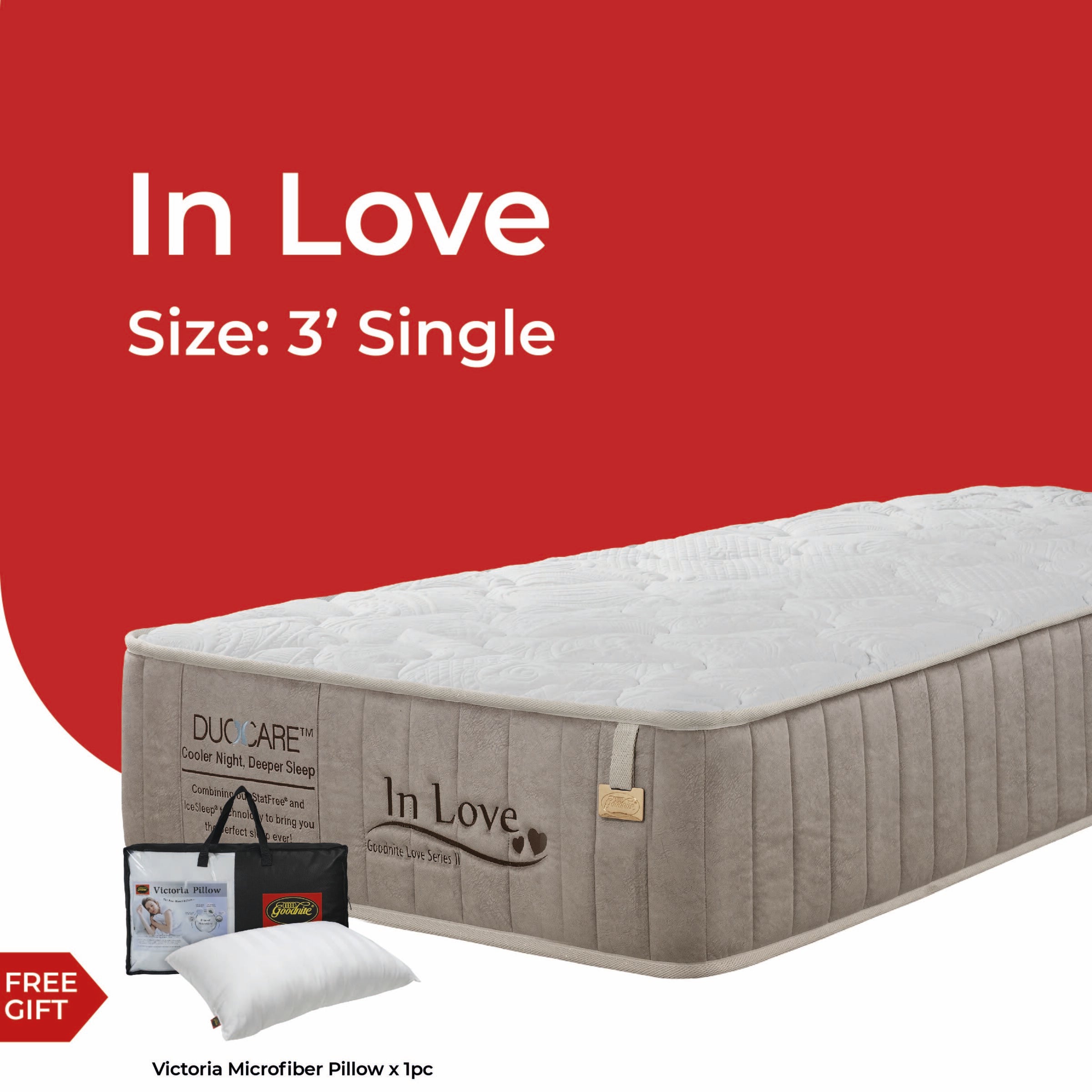 [NEW] Goodnite In Love 5 Zone Pocket Spring Mattress (11 Inch) with Single/ Super Single/ Queen/ King