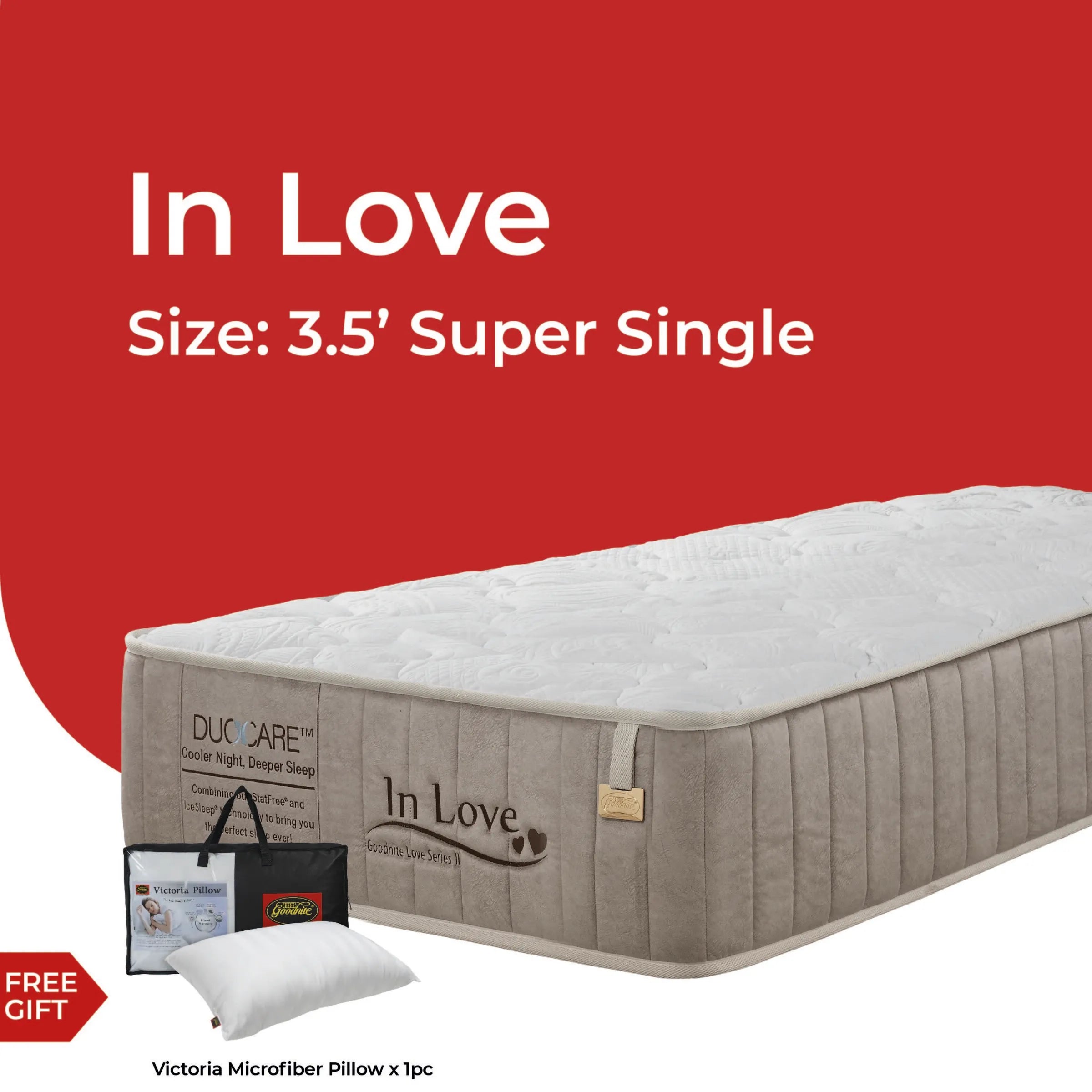 [NEW] Goodnite In Love 5 Zone Pocket Spring Mattress (11 Inch) with Single/ Super Single/ Queen/ King