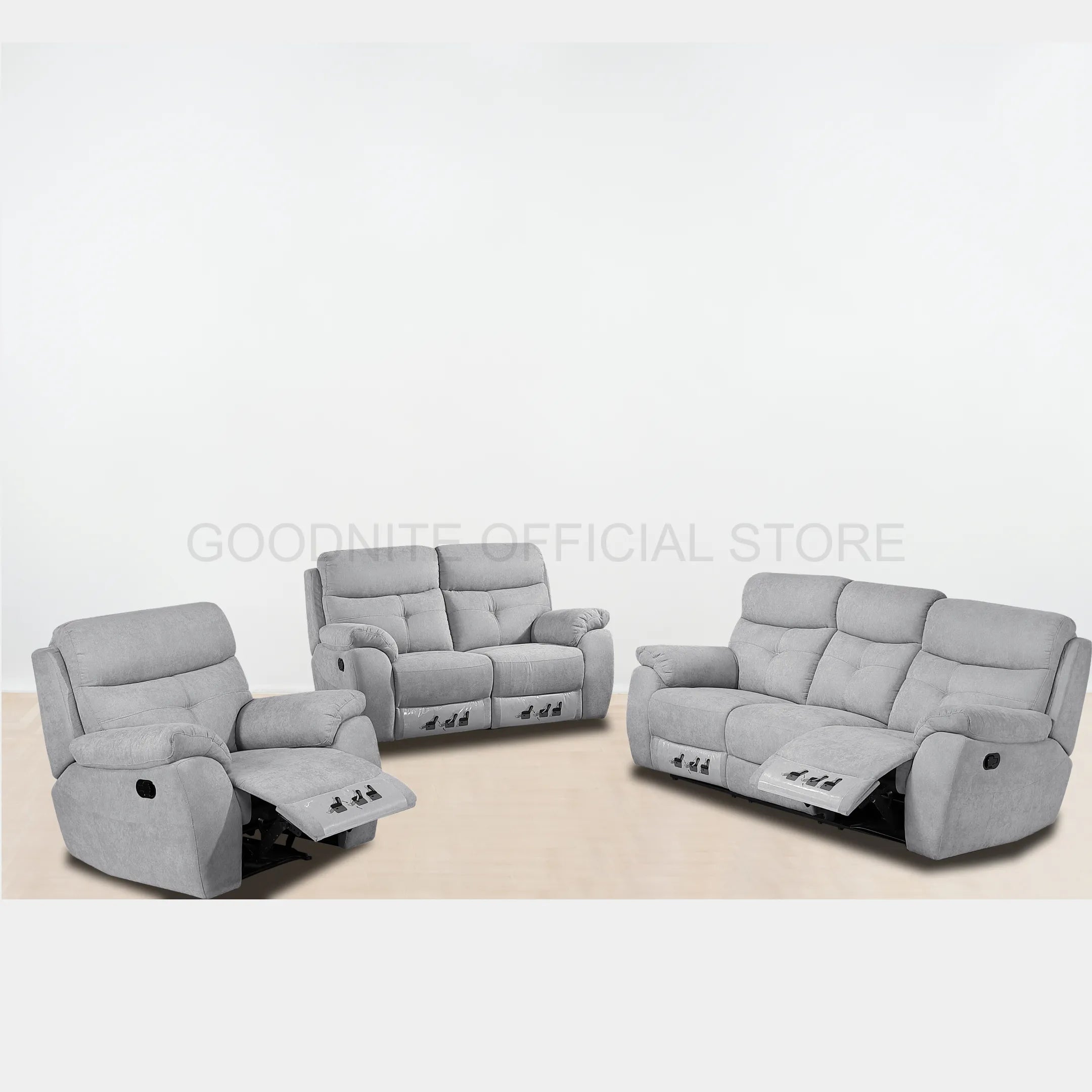 Goodnite Fabric Recliner Sofa (5003), 1 Seater Recliner/ 2 Seater Recliner/ 3 Seater Recyliner/ 2RR+3RR Seater, 10 Years Warranty