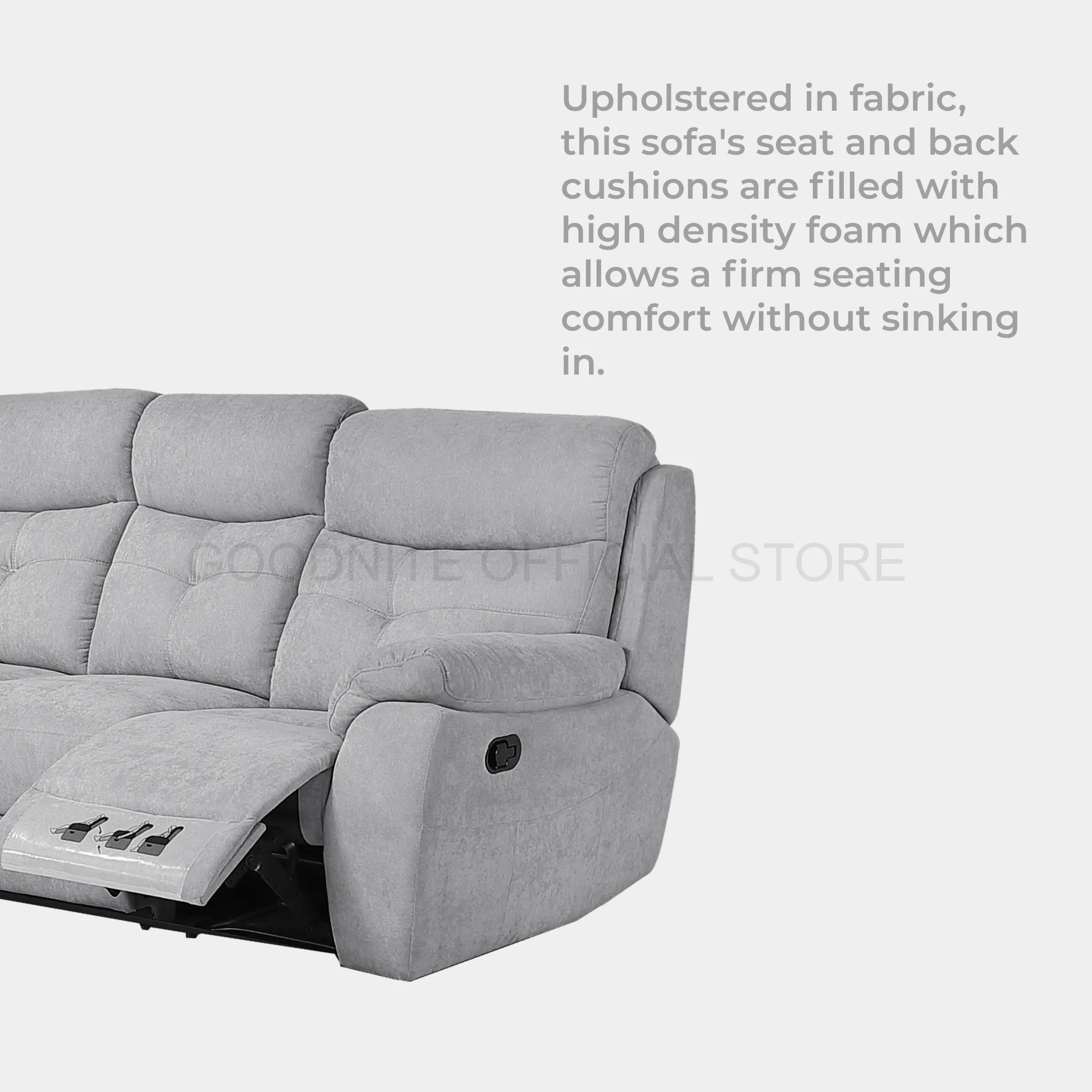 Goodnite Fabric Recliner Sofa (5003), 1 Seater Recliner/ 2 Seater Recliner/ 3 Seater Recyliner/ 2RR+3RR Seater, 10 Years Warranty