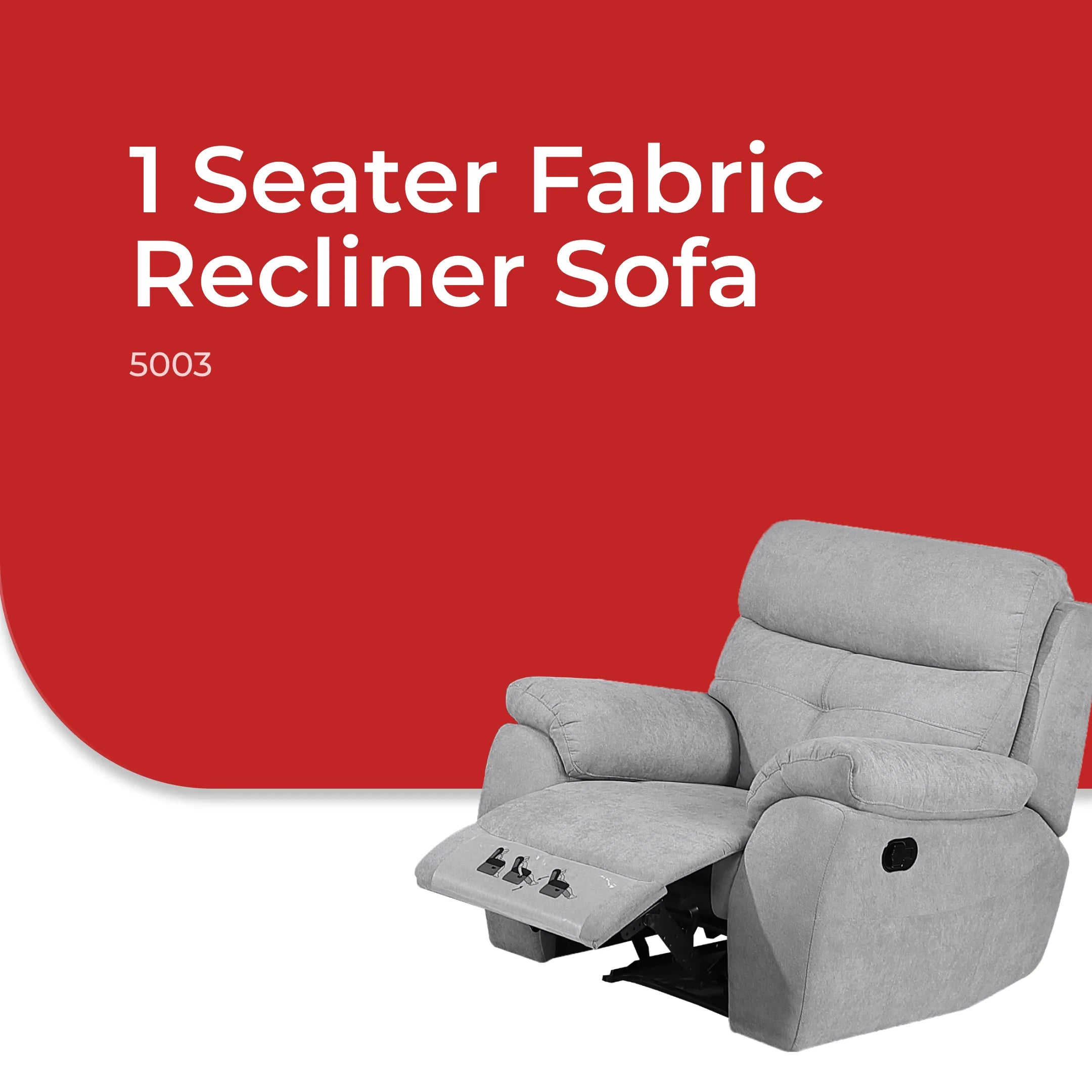 Goodnite Fabric Recliner Sofa (5003), 1 Seater Recliner/ 2 Seater Recliner/ 3 Seater Recyliner/ 2RR+3RR Seater, 10 Years Warranty