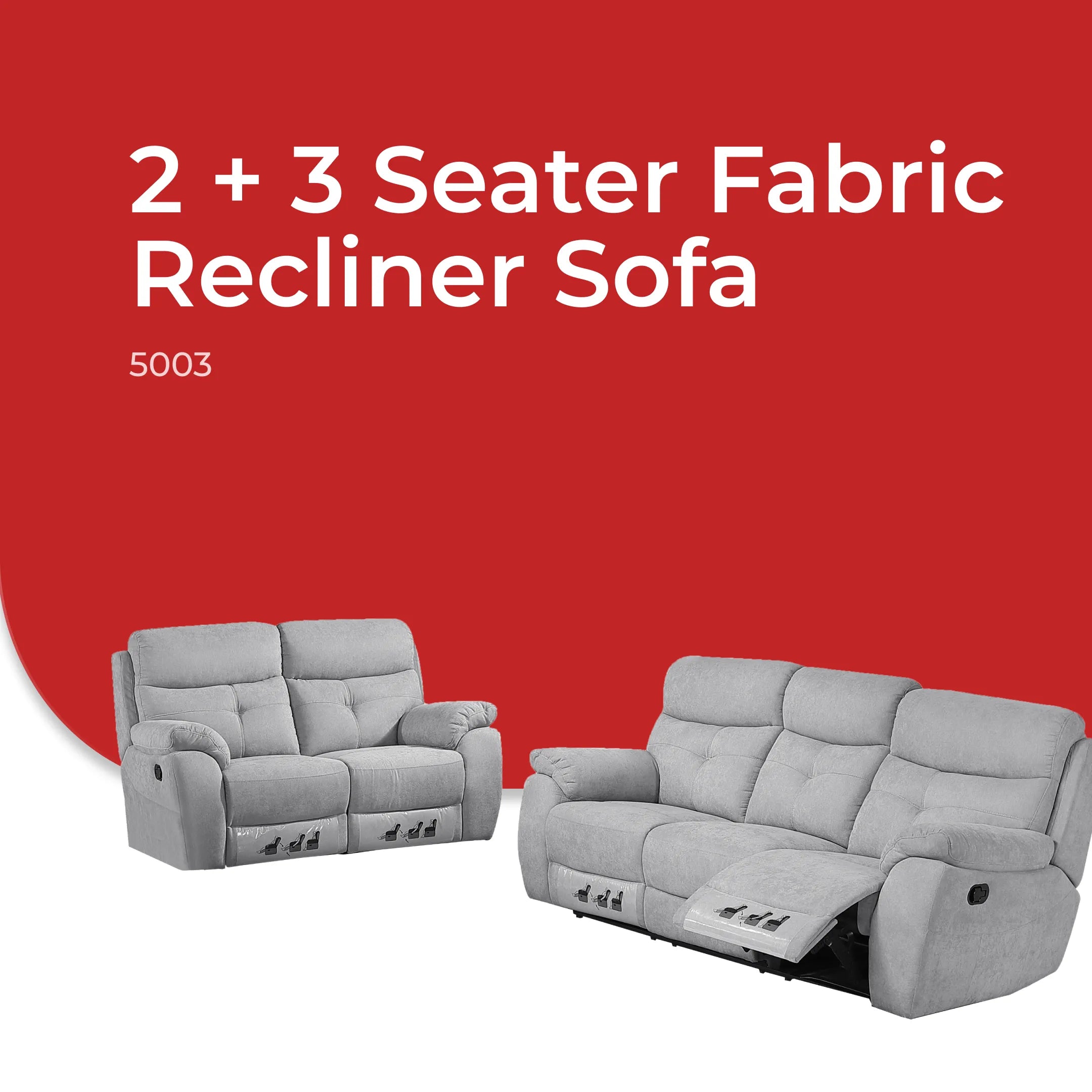 Goodnite Fabric Recliner Sofa (5003), 1 Seater Recliner/ 2 Seater Recliner/ 3 Seater Recyliner/ 2RR+3RR Seater, 10 Years Warranty