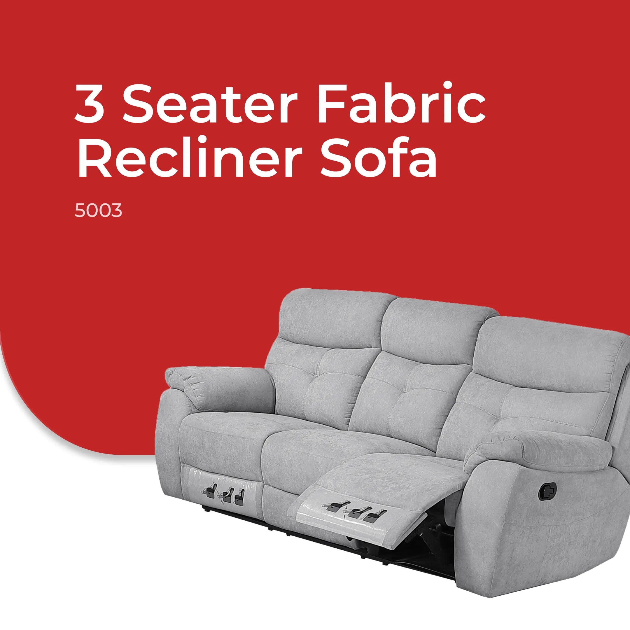 Goodnite Fabric Recliner Sofa (5003), 1 Seater Recliner/ 2 Seater Recliner/ 3 Seater Recyliner/ 2RR+3RR Seater, 10 Years Warranty