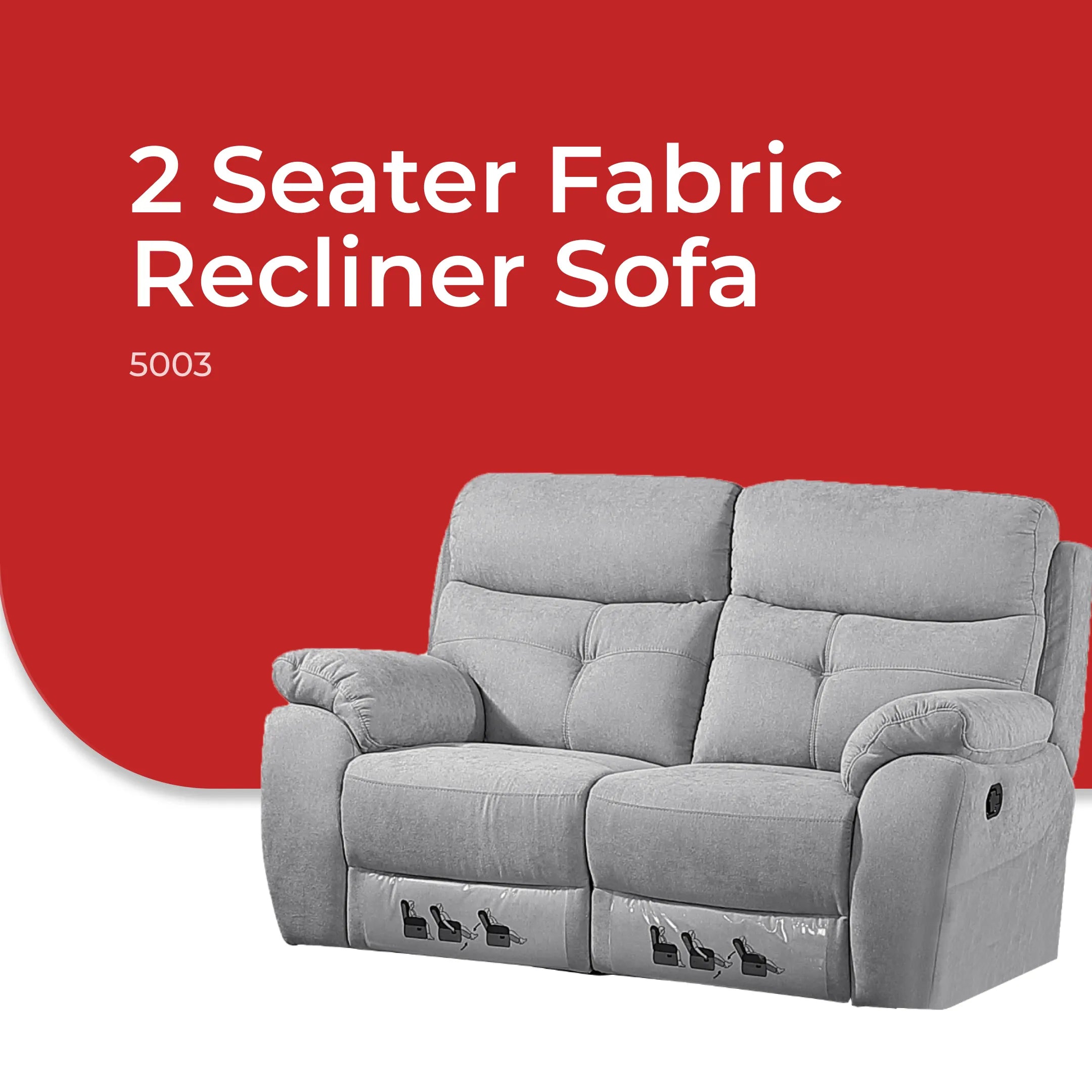 Goodnite Fabric Recliner Sofa (5003), 1 Seater Recliner/ 2 Seater Recliner/ 3 Seater Recyliner/ 2RR+3RR Seater, 10 Years Warranty