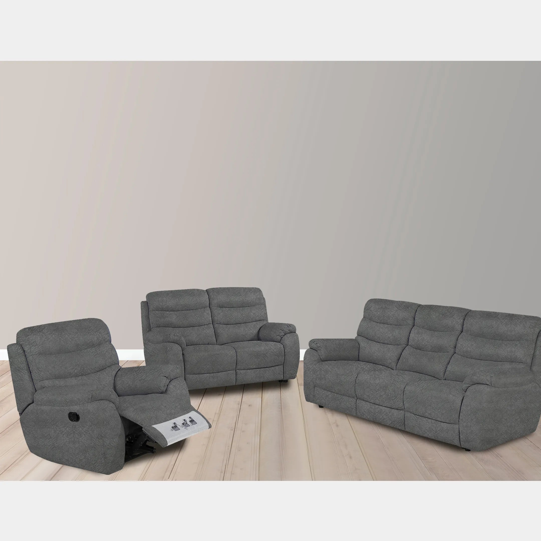 Goodnite Fabric Recliner Sofa (5005), 1 Seater Recliner/ 2 Seater/ 3 Seater/ 1R+3 Seater, 10 Years Warranty