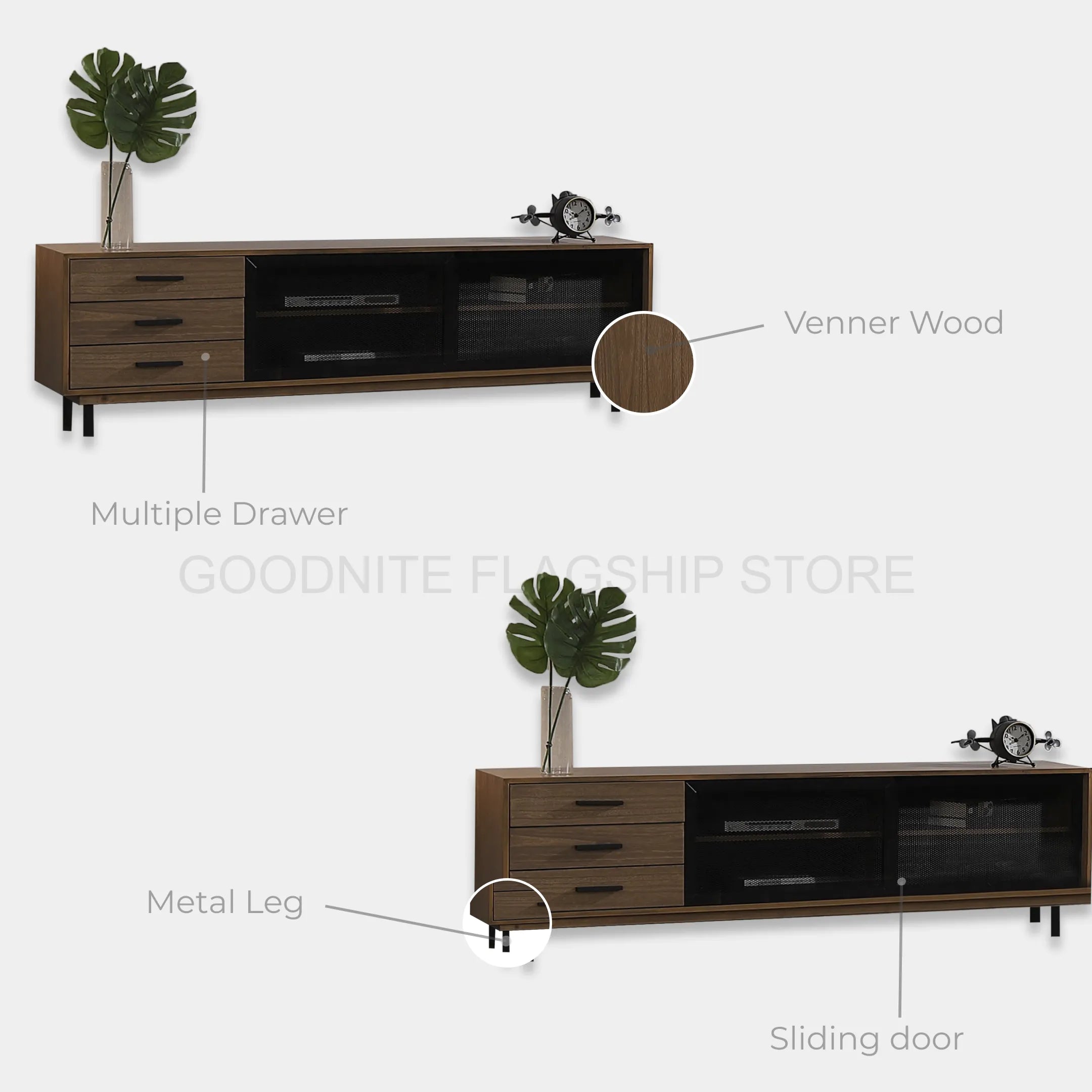 Goodnite Living Set (9018 Series), 6Ft TV Cabinet/ Coffee Table/ Console Table