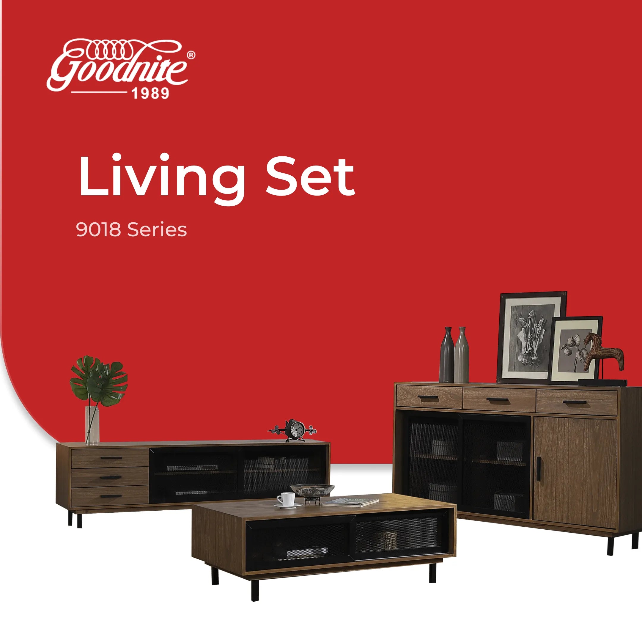 Goodnite Living Set (9018 Series), 6Ft TV Cabinet/ Coffee Table/ Console Table