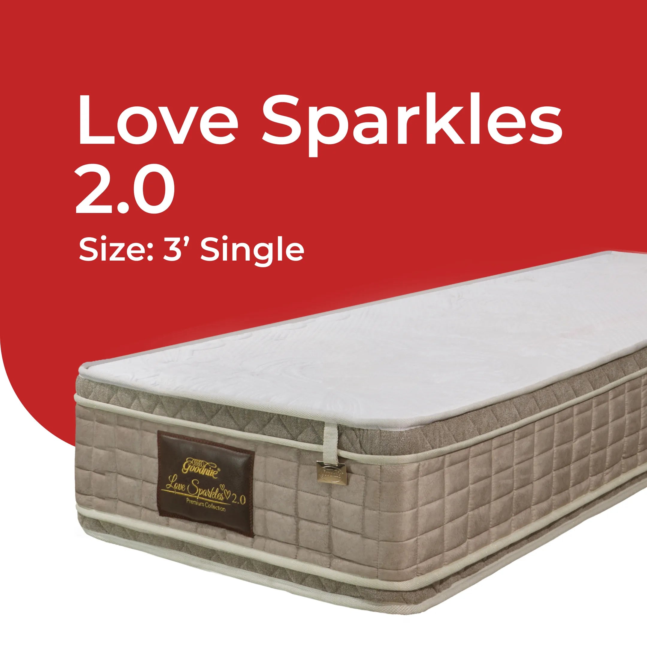 Goodnite Love Sparkles 2.0 Signature DPC Spring Mattress (12.5 Inch) with Single/ Super Single/ Queen/ King