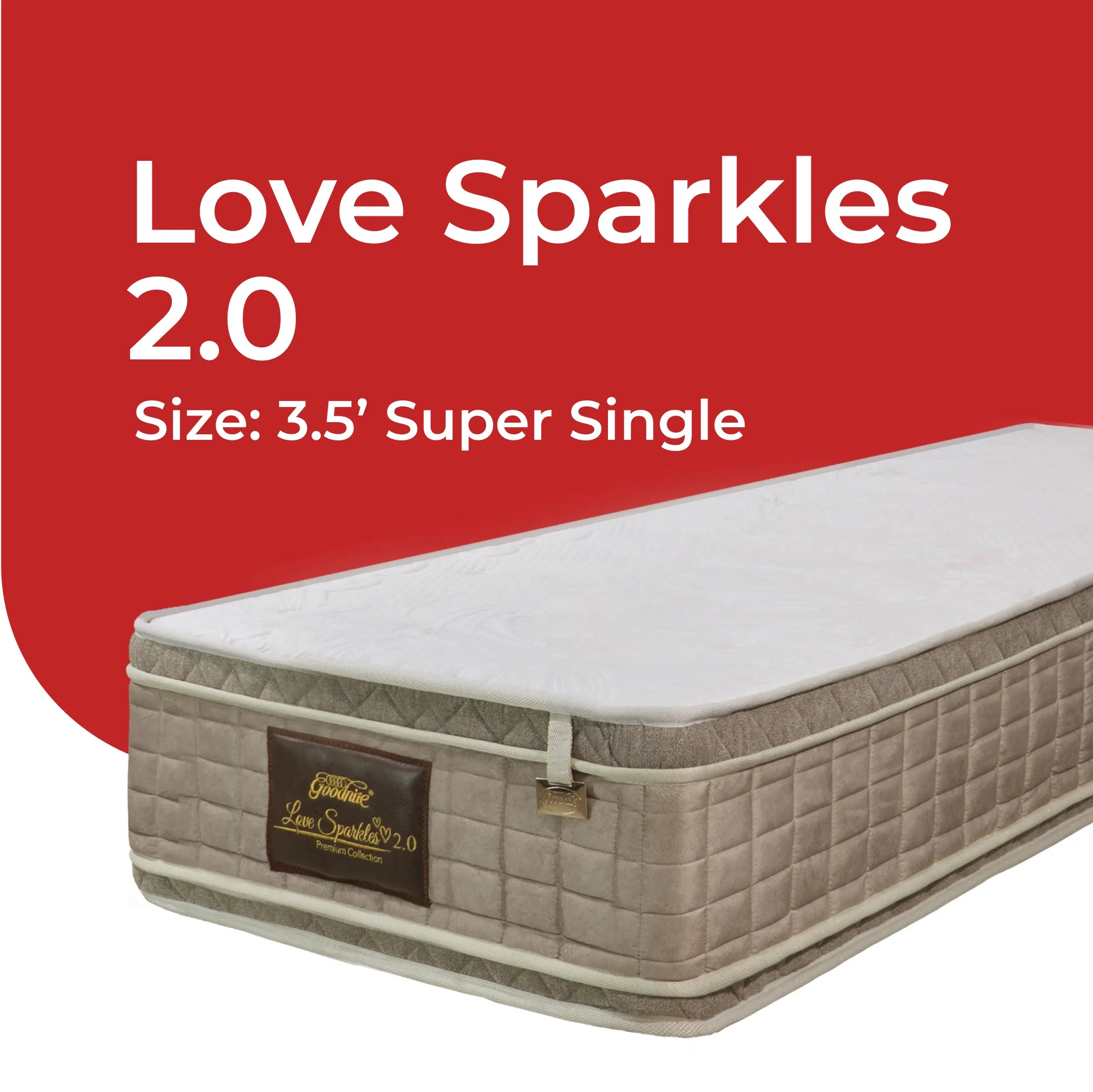 Goodnite Love Sparkles 2.0 Signature DPC Spring Mattress (12.5 Inch) with Single/ Super Single/ Queen/ King