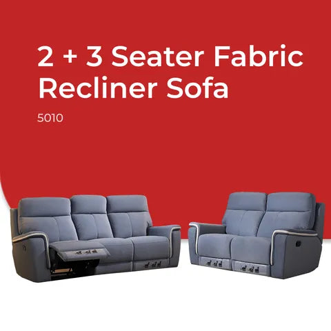 Goodnite Fabric Recliner Sofa (5010), 1 Seater Recliner/ 2 Seater Recliner/ 3 Seater Recliner/ 2RR+3RR Seater, 10 Years Warranty