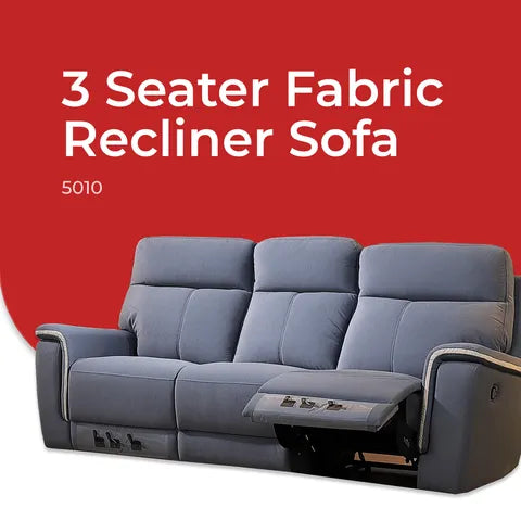 Goodnite Fabric Recliner Sofa (5010), 1 Seater Recliner/ 2 Seater Recliner/ 3 Seater Recliner/ 2RR+3RR Seater, 10 Years Warranty