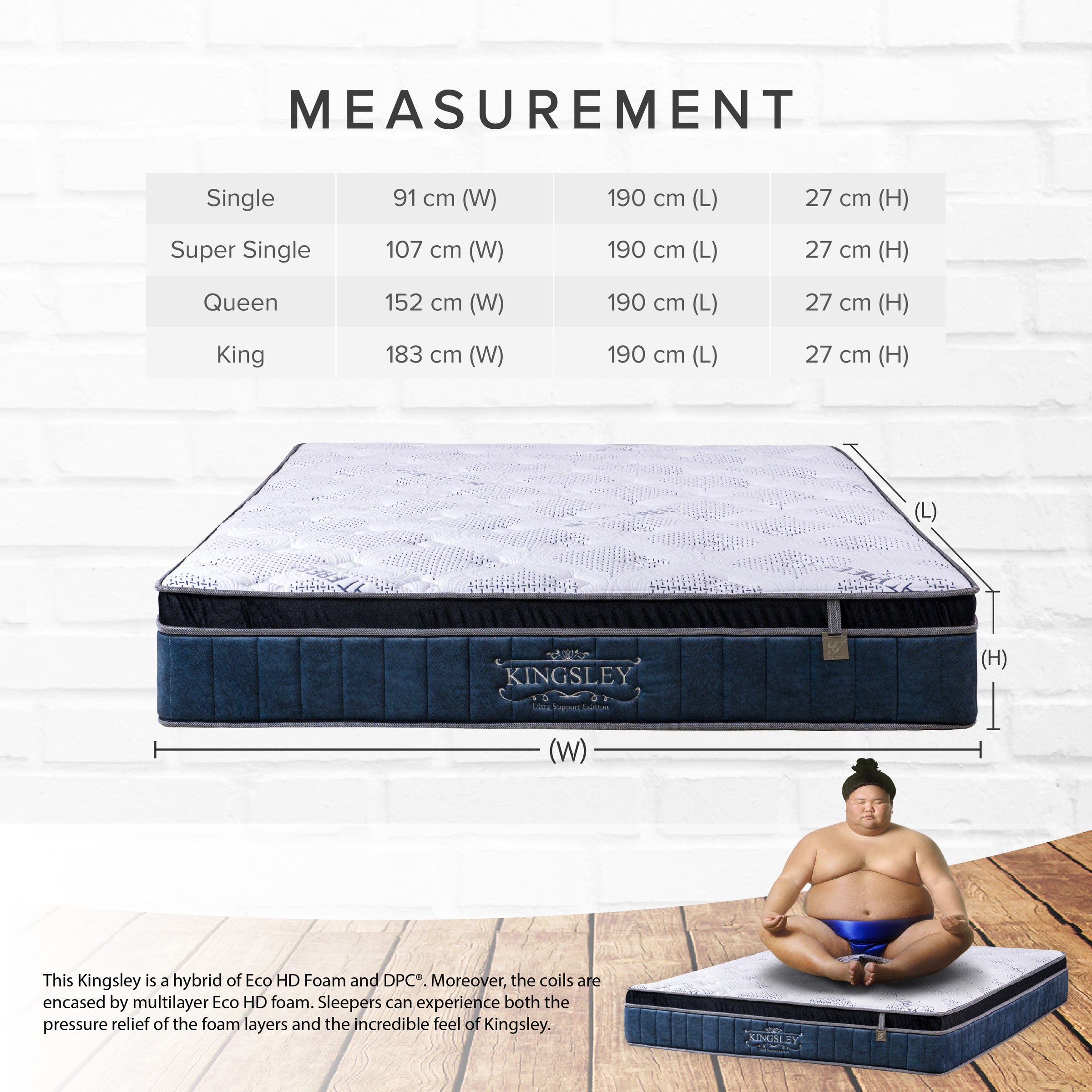 Goodnite Kingsley DPC Spring Mattress (11 Inch) with Single/ Super Single/ Queen/ King