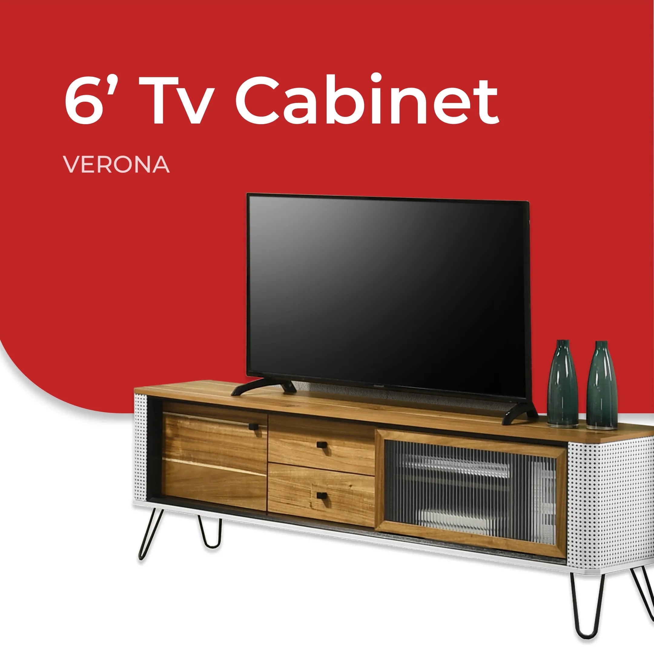 Goodnite Living Set (Verona), 6Ft TV Cabinet + Coffee Table