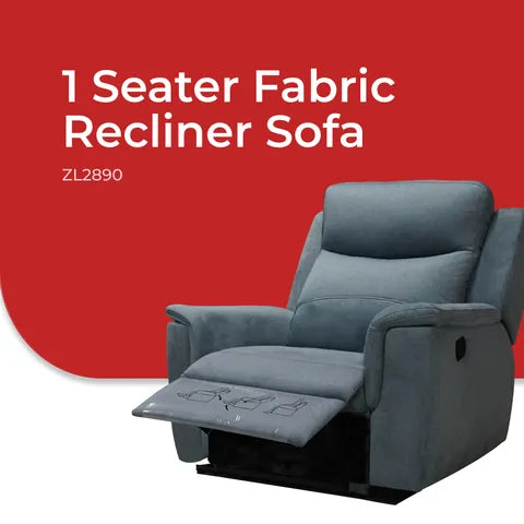 Goodnite Fabric Recliner Sofa (ZL2890), 1 Seater Recliner/ 2 Seater Recliner/ 3 Seater Recliner/ 2RR+3RR Seater, 5 Years Warranty