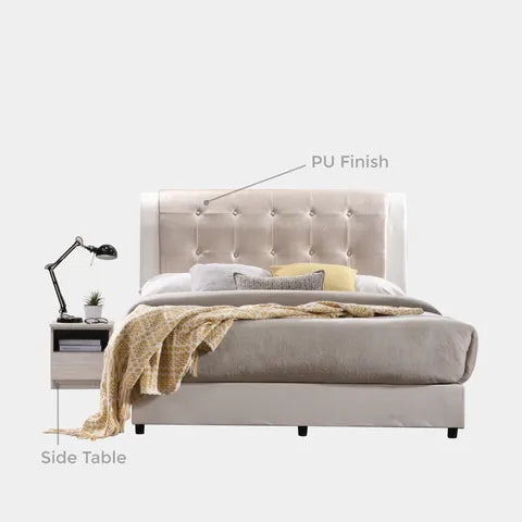 Goodnite Queen/ King Bedroom Set, Bedframe + Wardrobe + Dresser + Side Table (2119)
