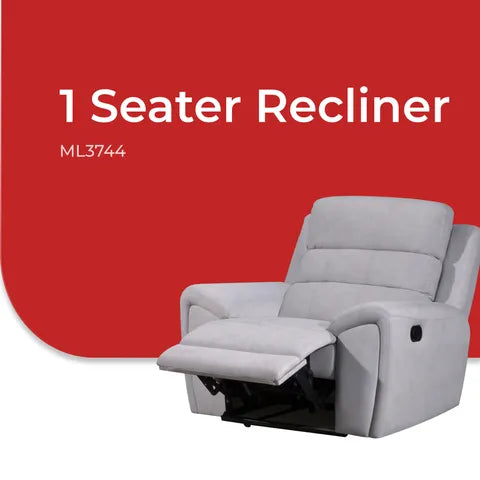 Goodnite Fabric Recliner Sofa (ML3744), 1 Seater Recliner/ 2 Seater Recliner/ 3 Seater Recliner/ 2RR+3RR Seater, 5 Years Warranty