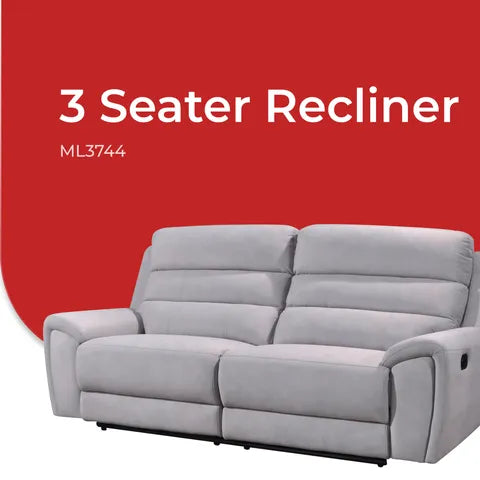 Goodnite Fabric Recliner Sofa (ML3744), 1 Seater Recliner/ 2 Seater Recliner/ 3 Seater Recliner/ 2RR+3RR Seater, 5 Years Warranty