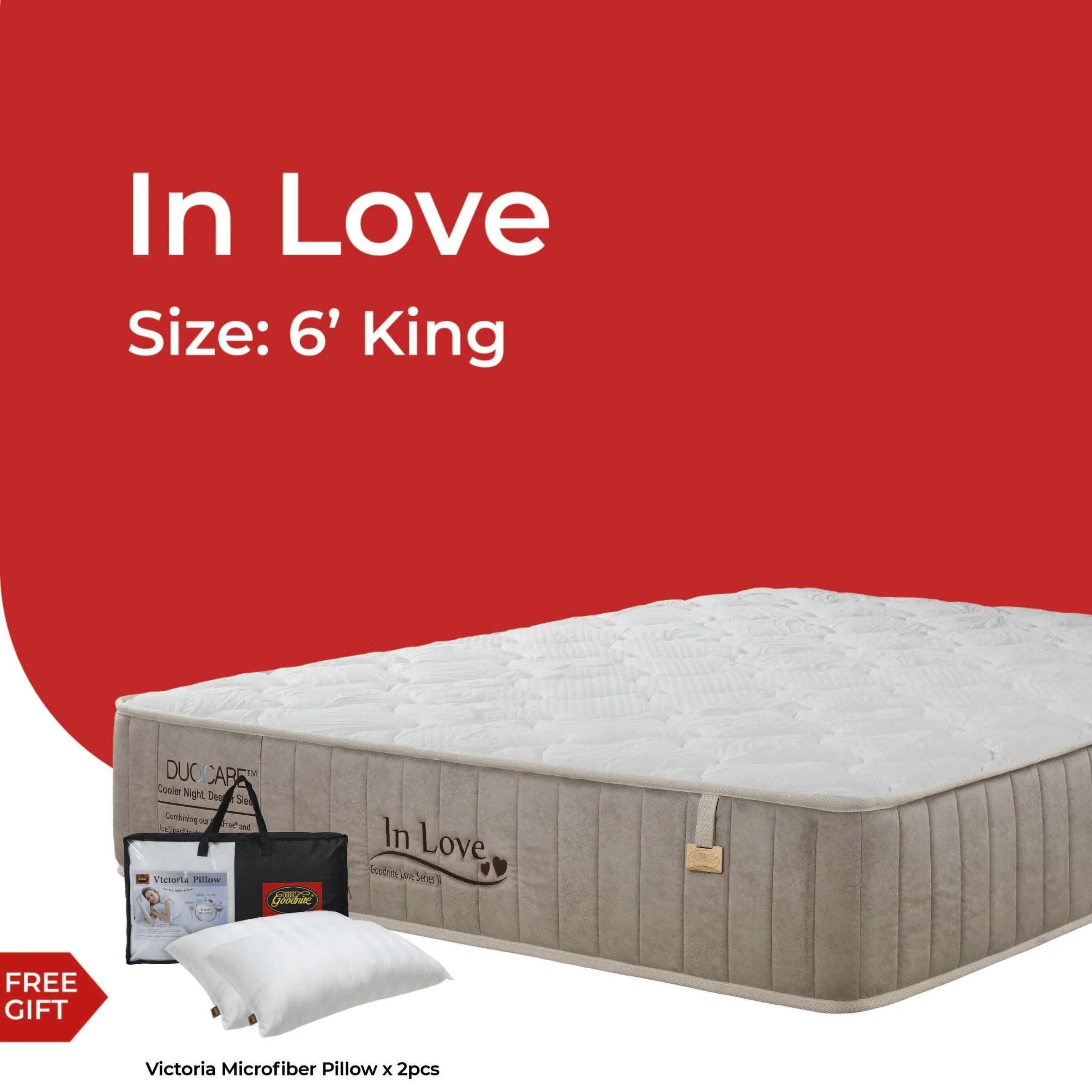 [NEW] Goodnite In Love 5 Zone Pocket Spring Mattress (11 Inch) with Single/ Super Single/ Queen/ King