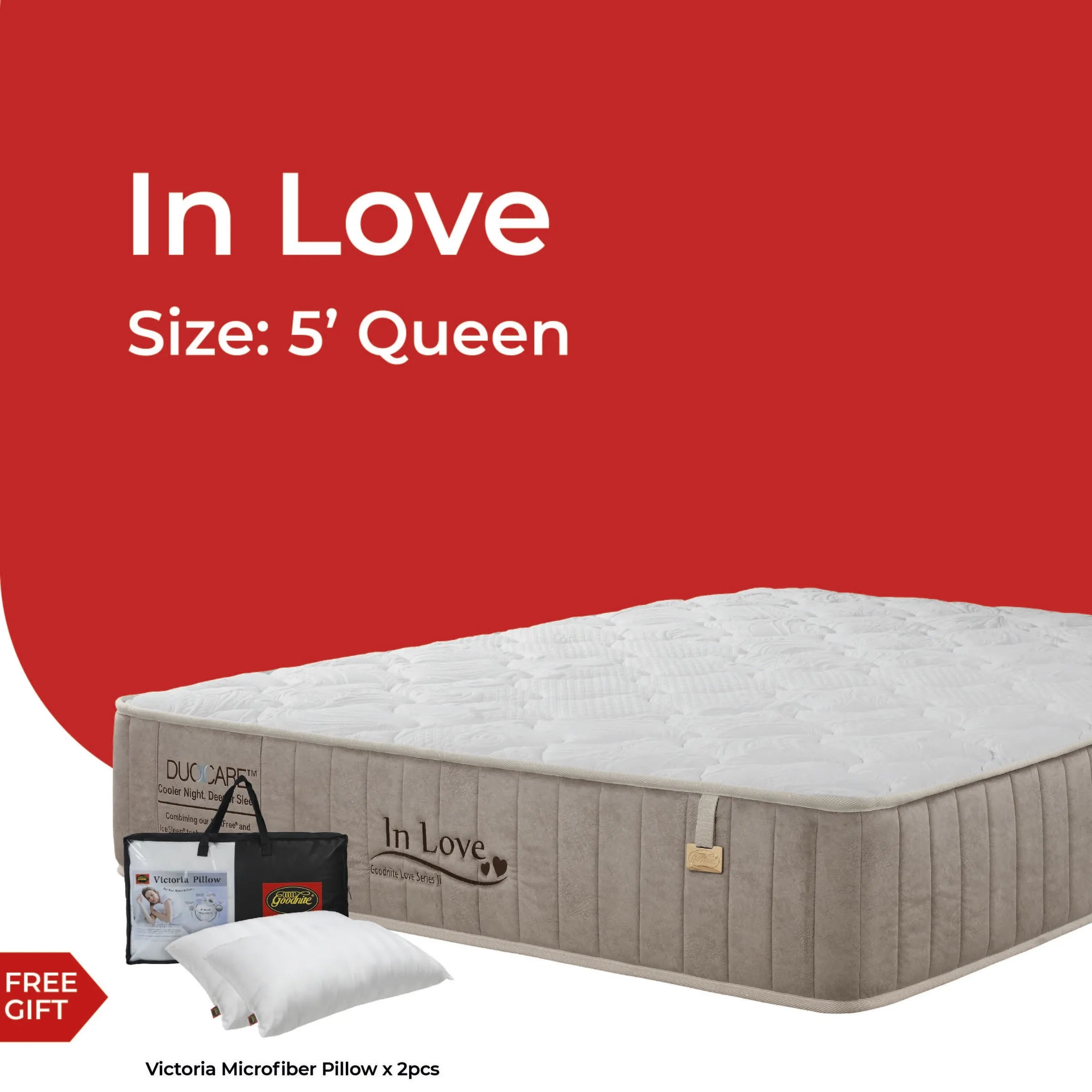 [NEW] Goodnite In Love 5 Zone Pocket Spring Mattress (11 Inch) with Single/ Super Single/ Queen/ King