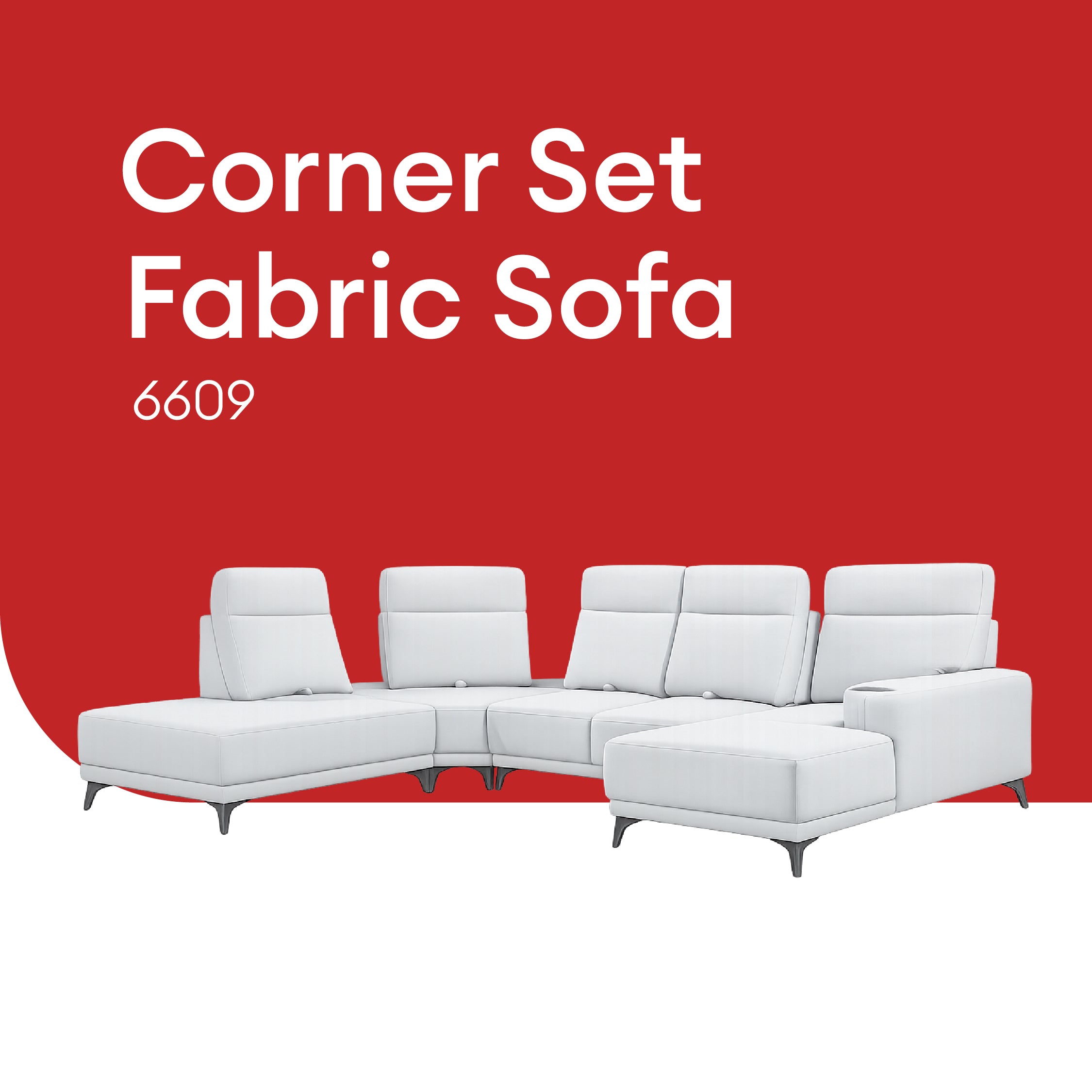 Goodnite Fabric Sofa (6609), 1 Seater/ 2 Seater/ 3 Seater/ Corner Set Sofa, 5 Years Warranty
