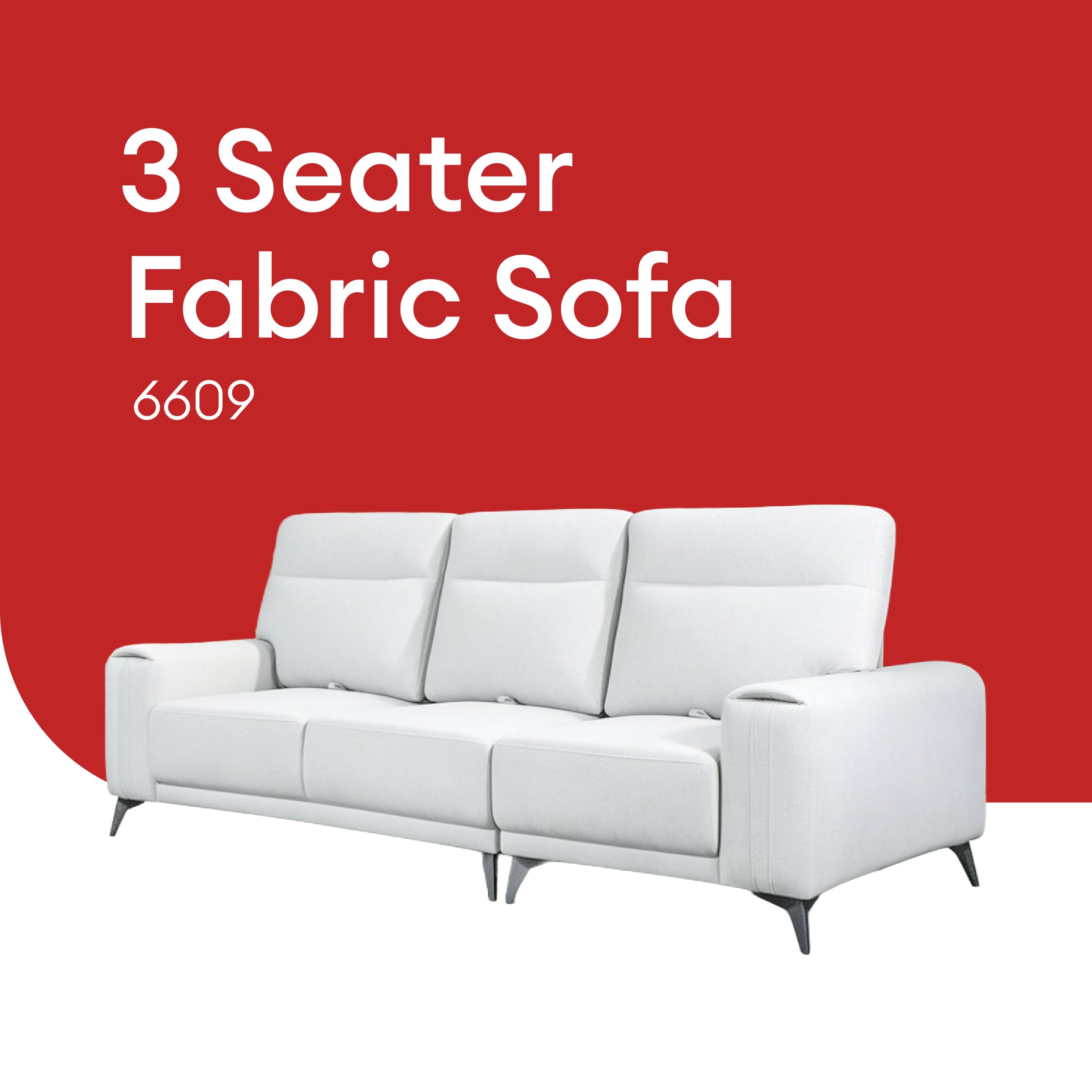 Goodnite Fabric Sofa (6609), 1 Seater/ 2 Seater/ 3 Seater/ Corner Set Sofa, 5 Years Warranty