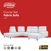 Goodnite Fabric Sofa (6609), 1 Seater/ 2 Seater/ 3 Seater/ Corner Set Sofa, 5 Years Warranty