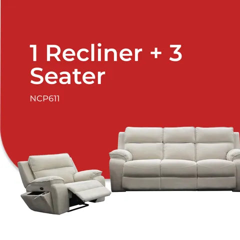 Goodnite Fabric Recliner Sofa (NCP611), 1 Seater Recliner/ 2 Seater/ 3 Seater/1R+3 Seater, 5 Years Warranty