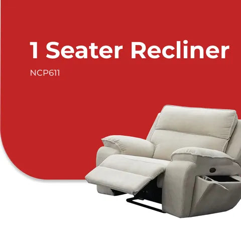 Goodnite Fabric Recliner Sofa (NCP611), 1 Seater Recliner/ 2 Seater/ 3 Seater/1R+3 Seater, 5 Years Warranty