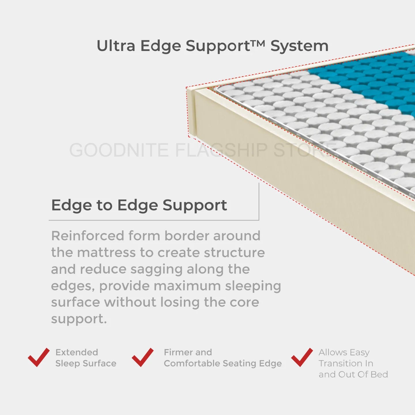 Goodnite Efisio 5 Zone Pocket Spring Mattress (12 Inch) with Single/ Super Single/ Queen/ King