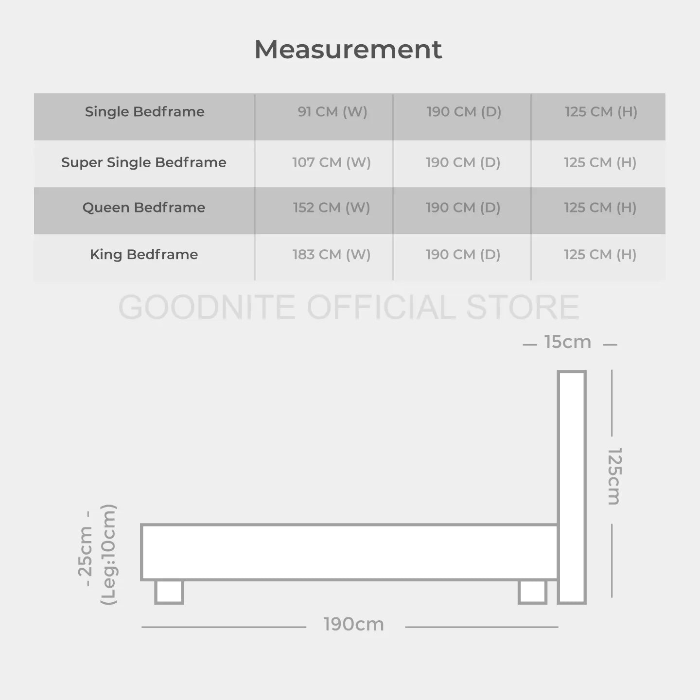 Goodnite FC102 Bedframe (Queen/ King)