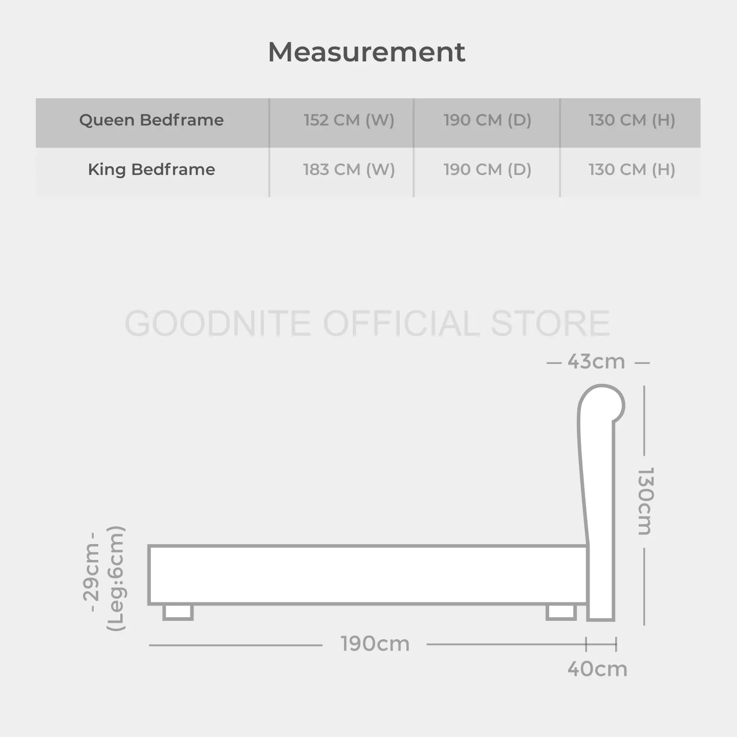 Goodnite CS8000 Bedframe (Queen/ King)
